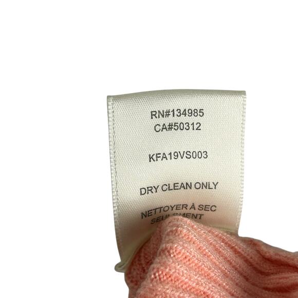 For Love and Lemons Peach Ribbed Long Sleeve V Neck Button Front Cardigan L - Picture 7 of 7